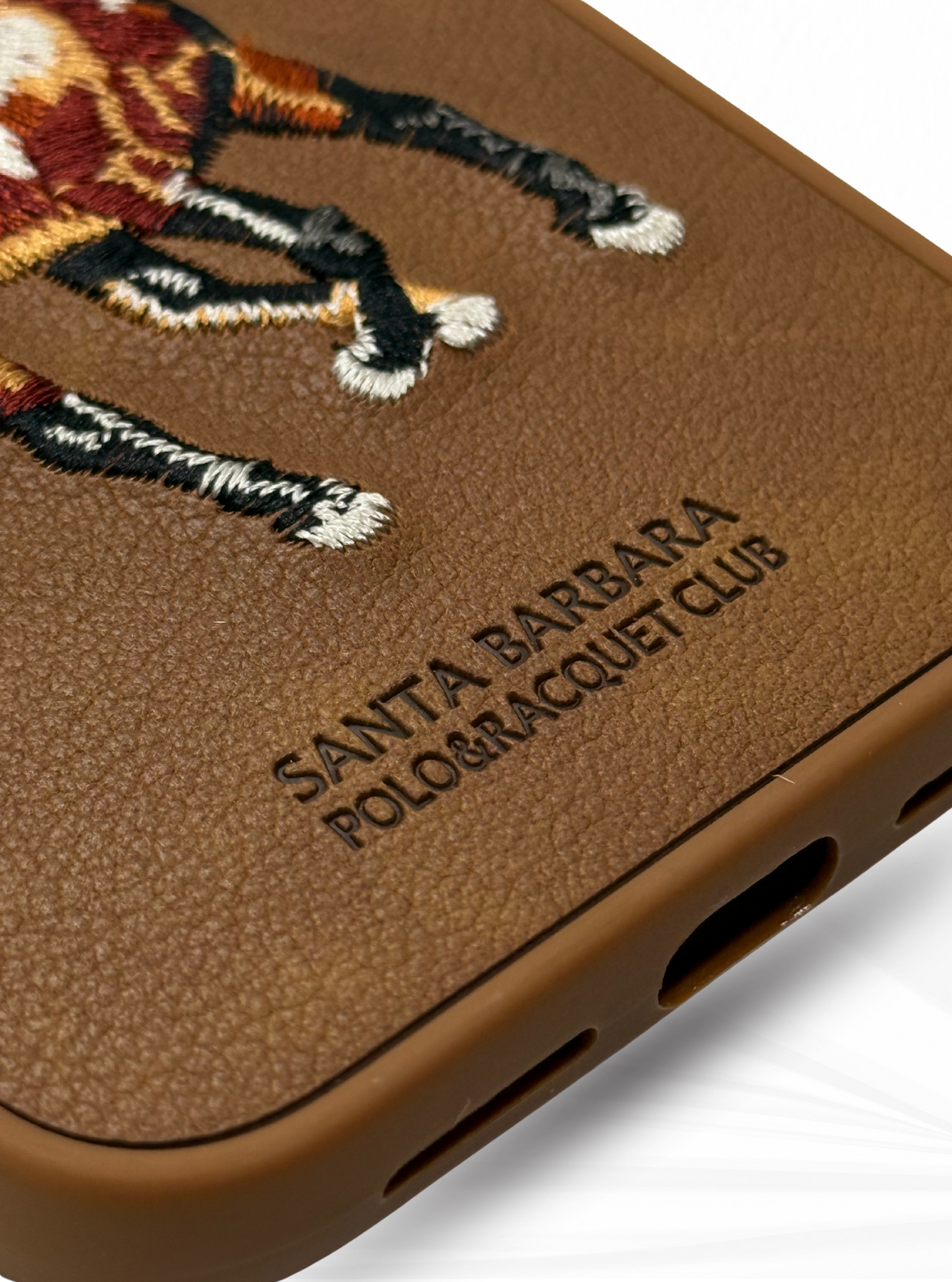 Brown SANTA BARBARA POLO & RACQUET CLUB Boris Series Horse Embroidery