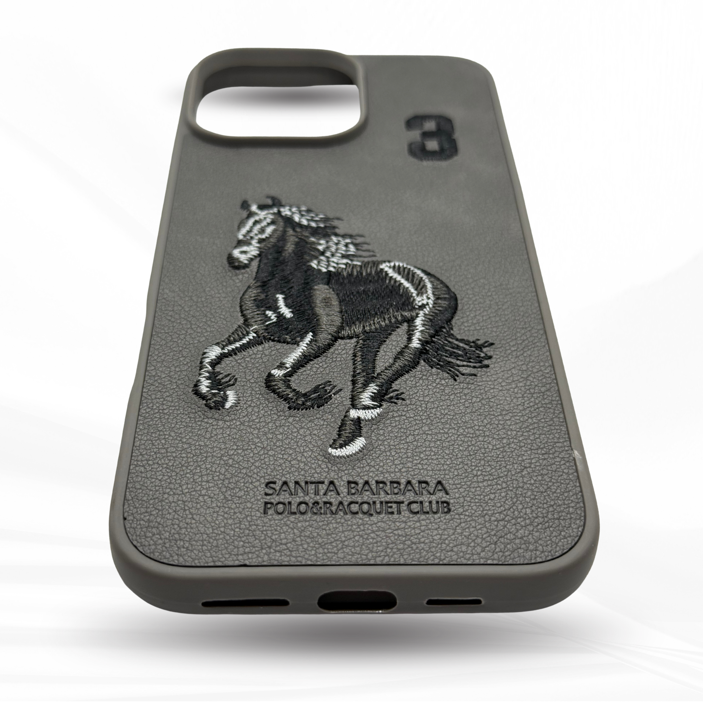 Grey SANTA BARBARA POLO & RACQUET CLUB Boris Series Horse Embroidery