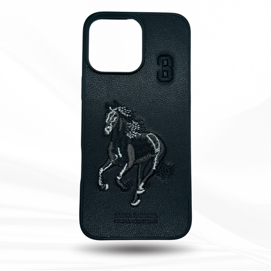 Black SANTA BARBARA POLO & RACQUET CLUB Boris Series Horse Embroidery