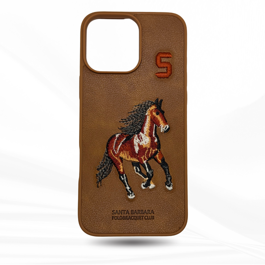 Brown SANTA BARBARA POLO & RACQUET CLUB Boris Series Horse Embroidery