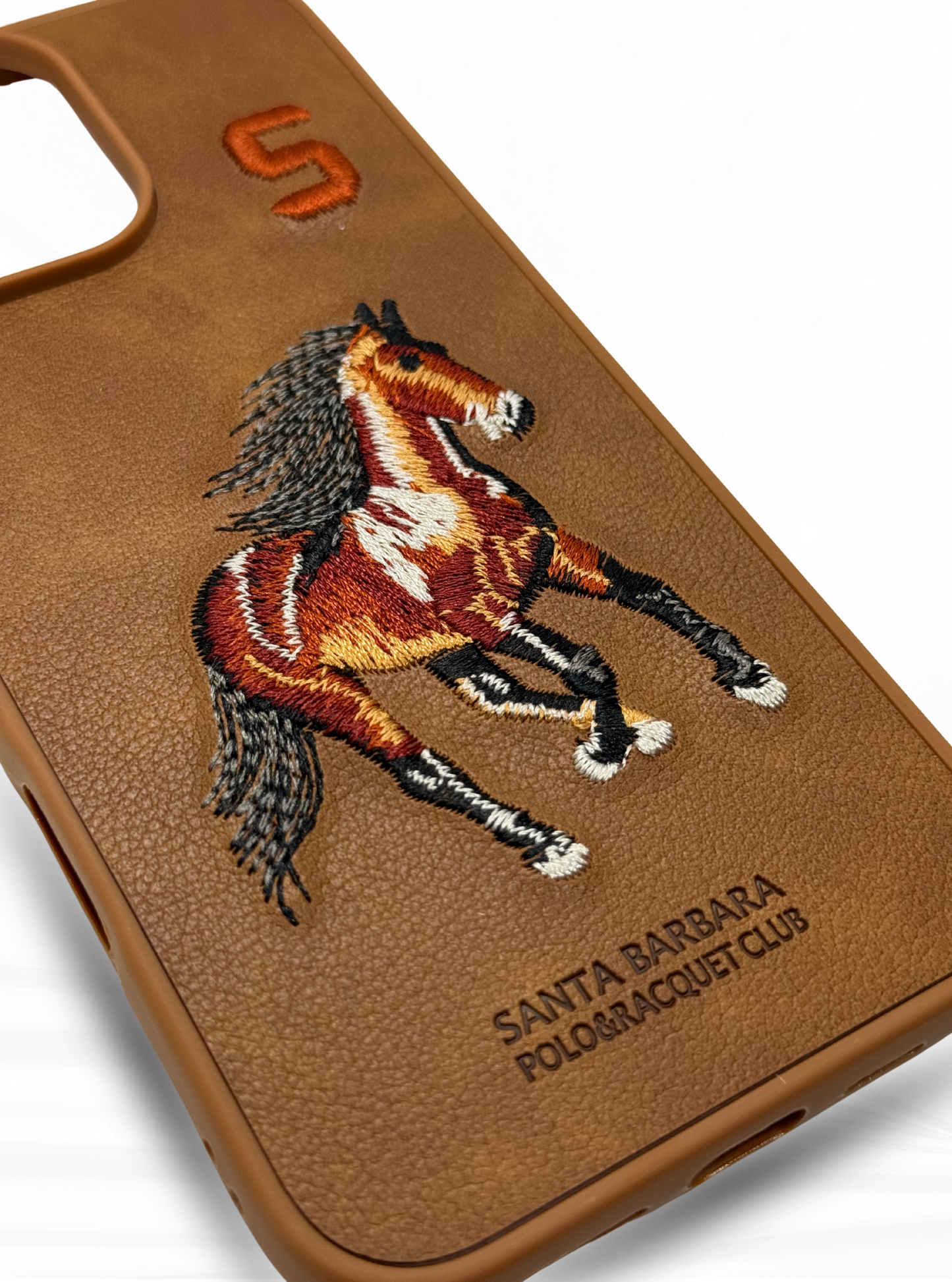 Brown SANTA BARBARA POLO & RACQUET CLUB Boris Series Horse Embroidery