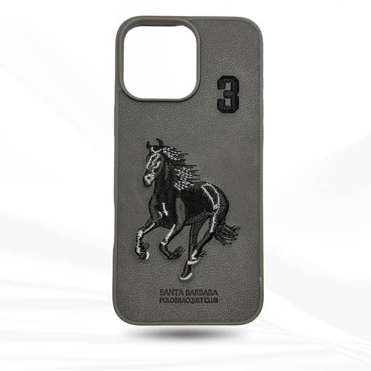 Grey SANTA BARBARA POLO & RACQUET CLUB Boris Series Horse Embroidery